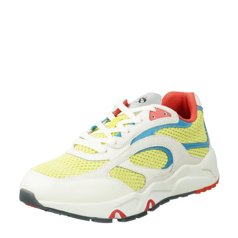 Scotch & Soda Wavy leather Sneakers Neon Green Men's